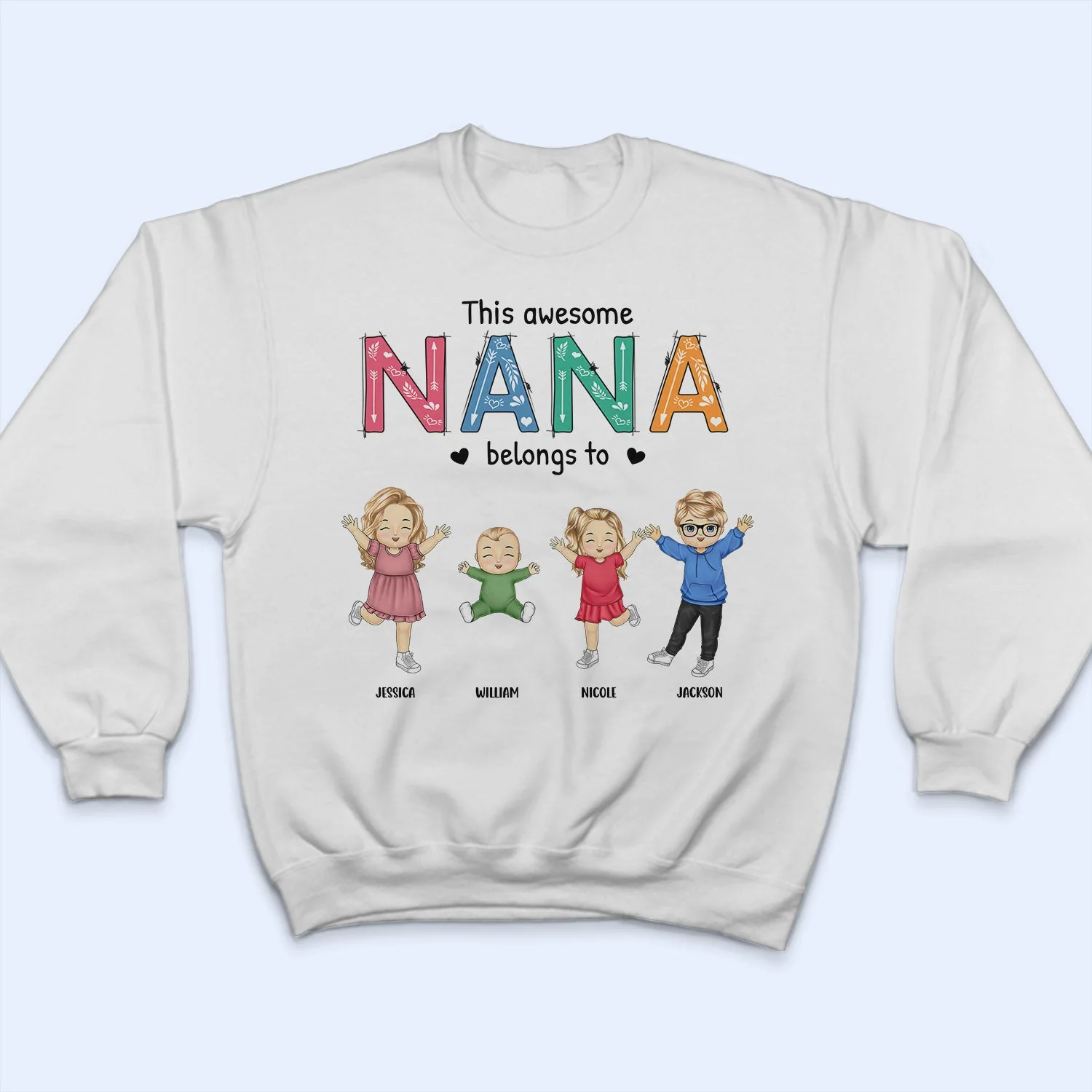 This Awesome Nana Belongs To - Gift For Mother, Grandma - Personalized T Shirt - Image 5