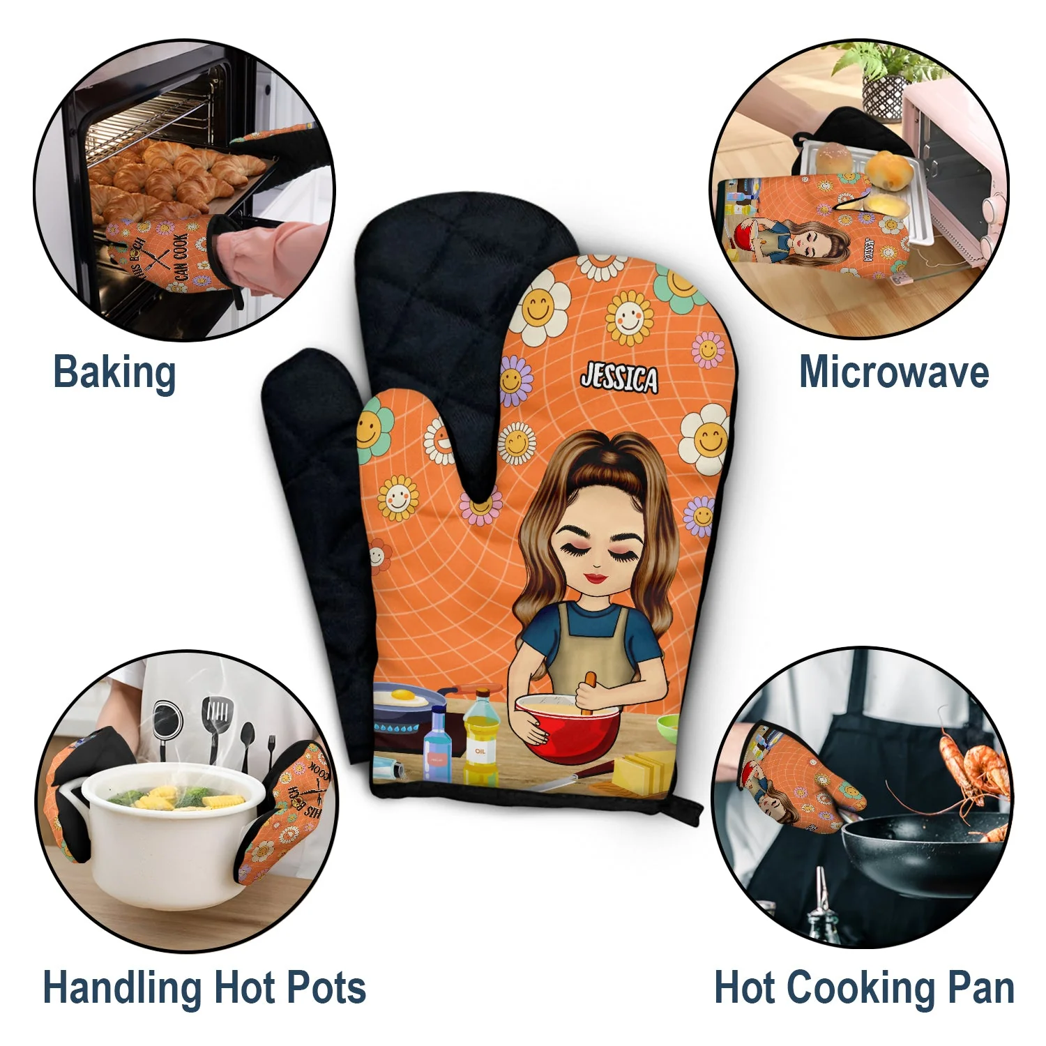 This Can Cook - Gift For Her, Mother - Personalized Oven Mitts, Pot Holders - Image 5