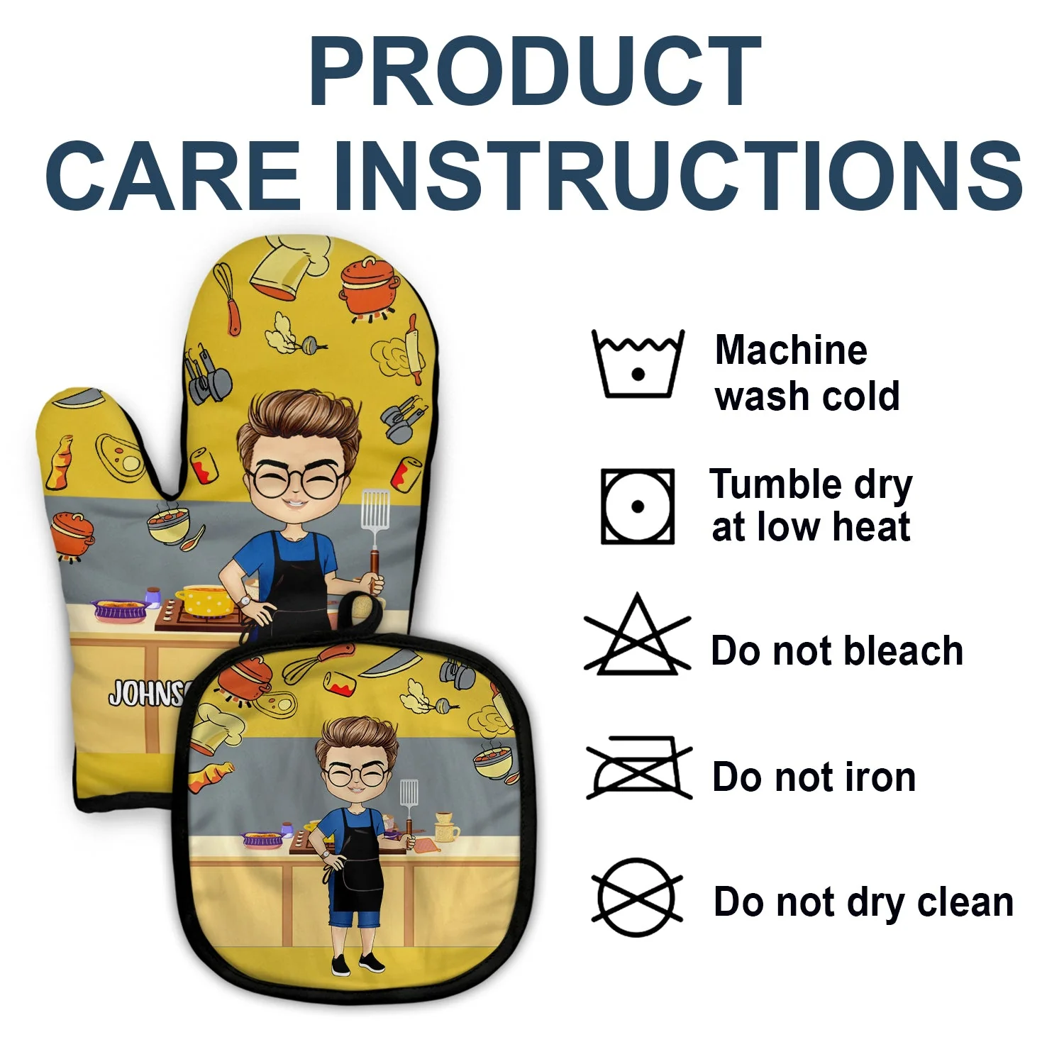 This Can Cook - Gift For Him, Gift For Father - Personalized Oven Mitts, Pot Holder - Image 4