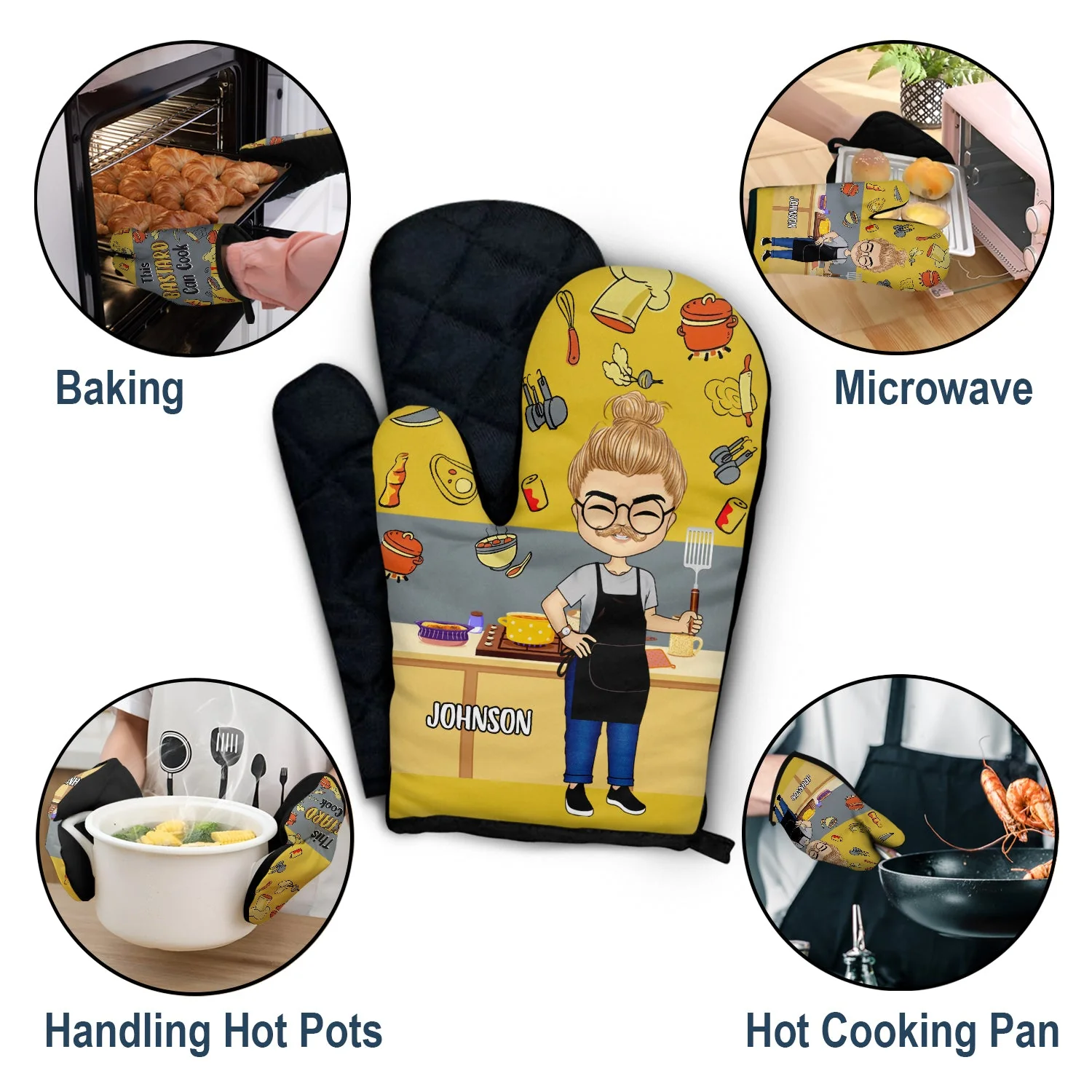 This Can Cook - Gift For Him, Gift For Father - Personalized Oven Mitts, Pot Holder - Image 5