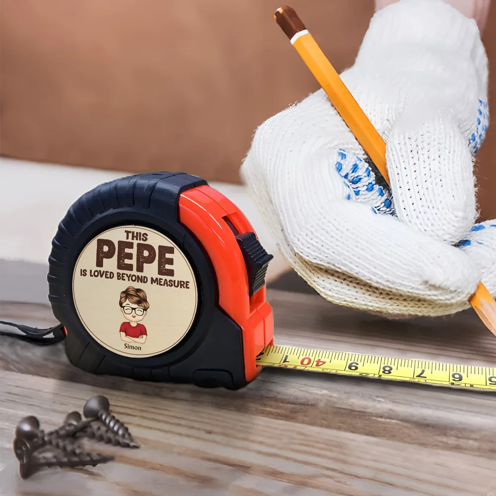 This Dad Is Loved Beyond Measure - Personalized Tape Measure - Image 4