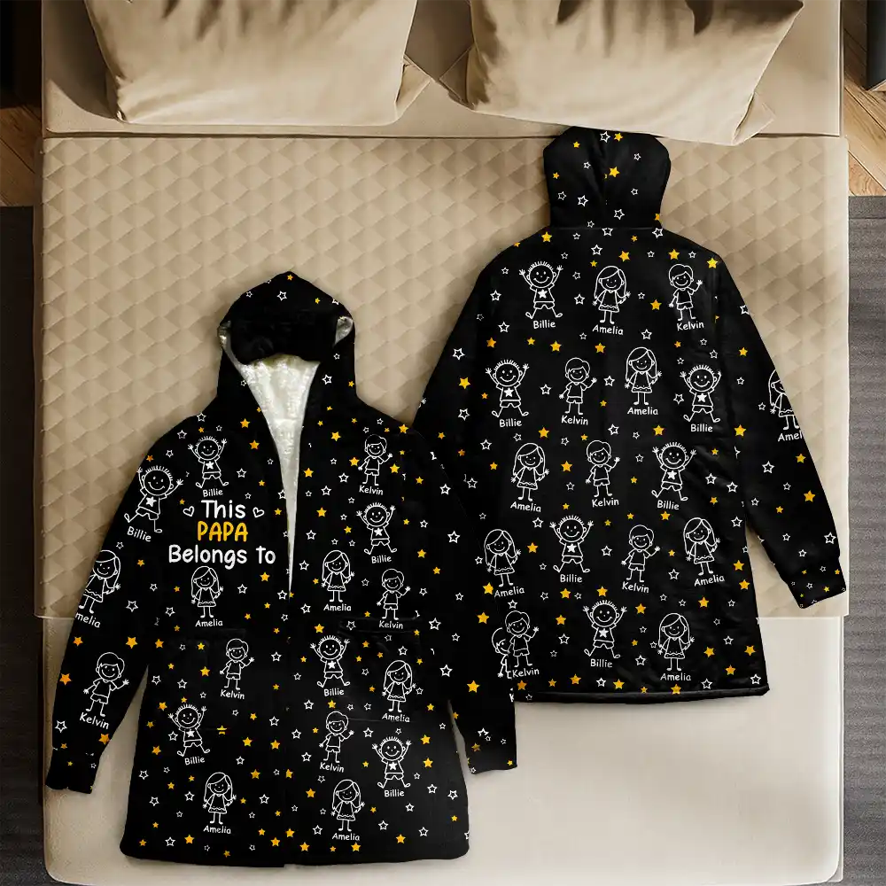 This Daddy Mommy Belongs To Kids Pet - Personalized Hooded Robe - Image 4