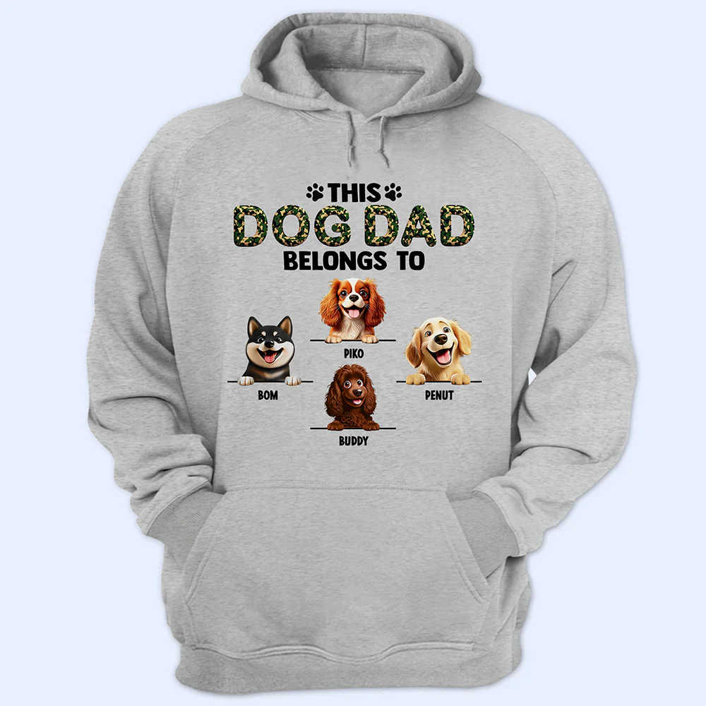 This Dog Dad Belongs To - Personalized T Shirt - Image 4