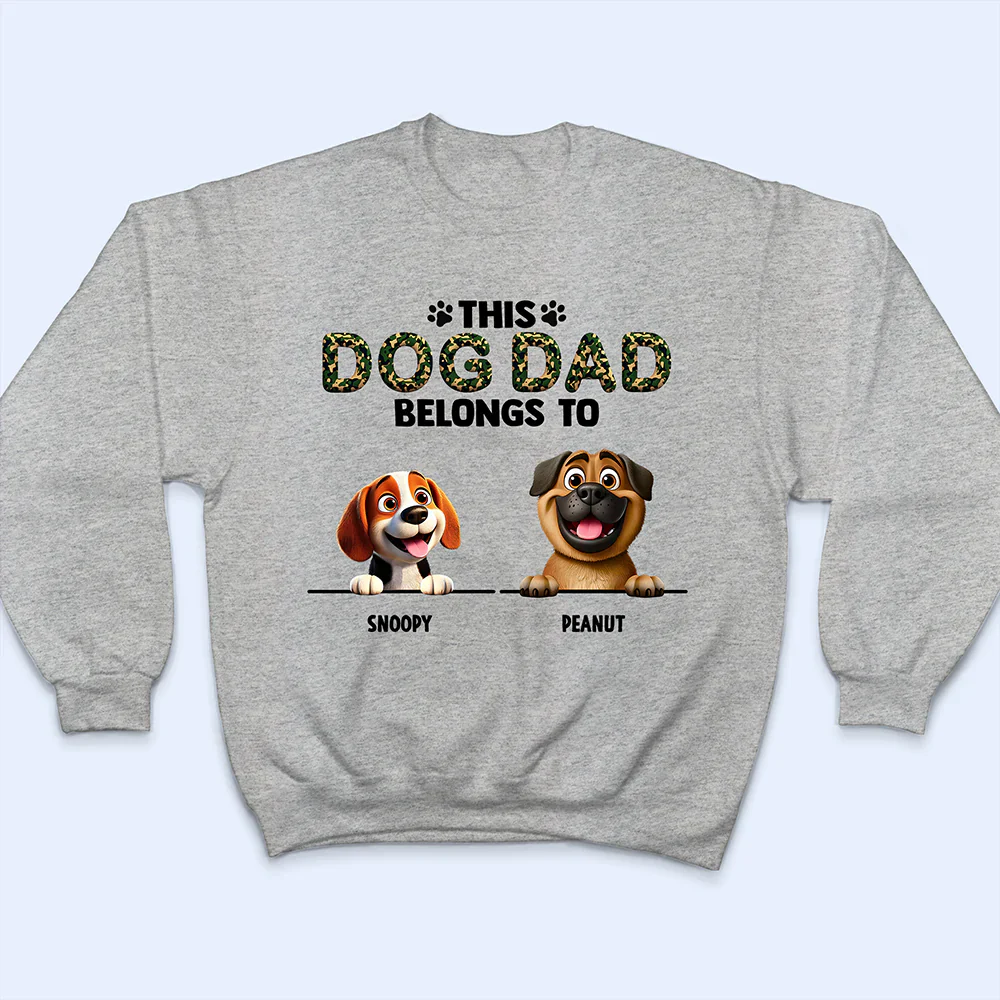 This Dog Dad Belongs To - Personalized T Shirt - Image 5