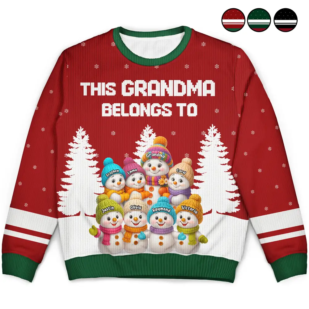 This Grandma Belongs To Snowman - Personalized Unisex Ugly Sweater