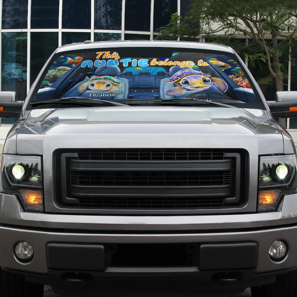 This Grandma Belongs To Turtle Summer - Personalized Auto Sunshade - Image 5