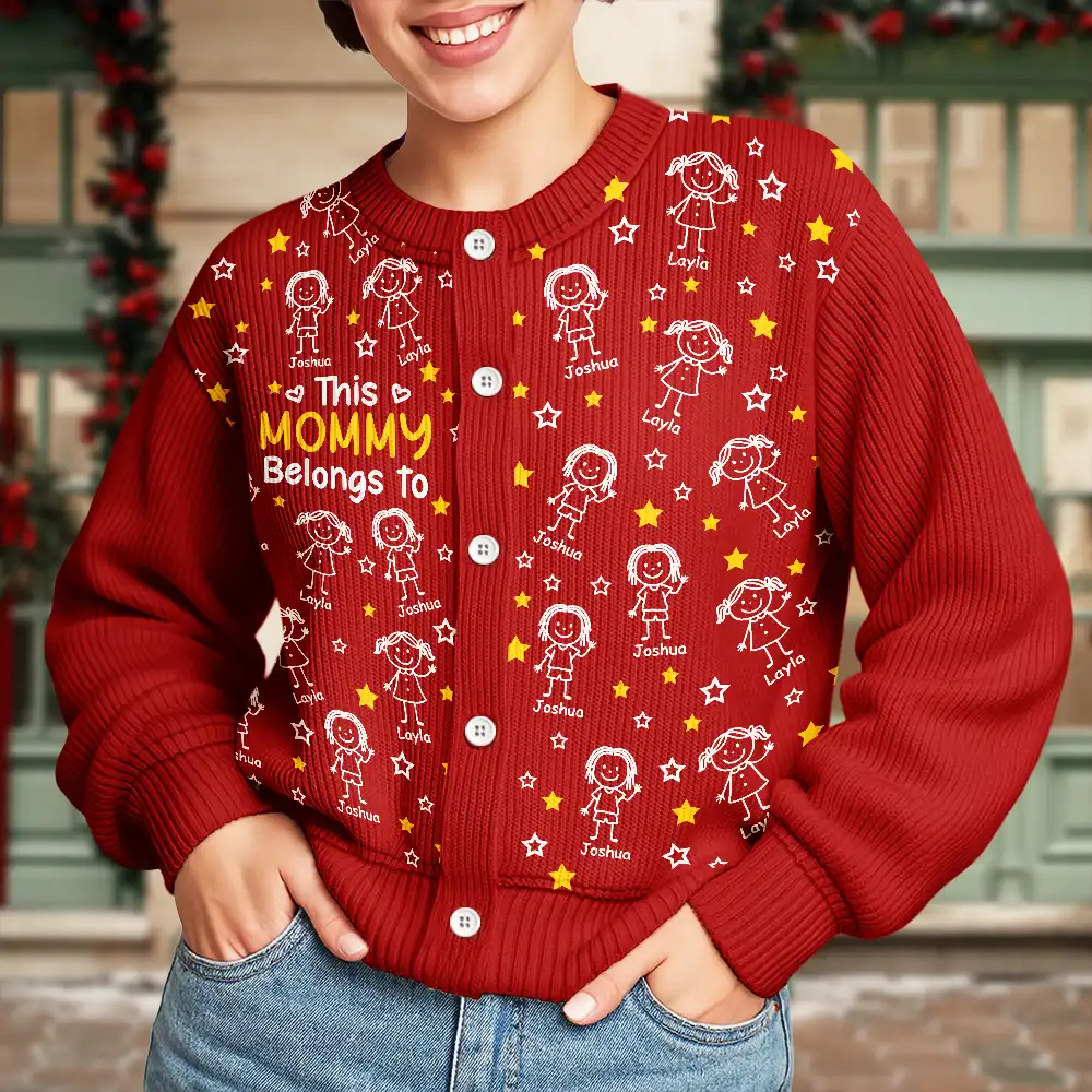 This Grandma Mom Belongs To Kids Pet - Personalized Cardigan - Image 3