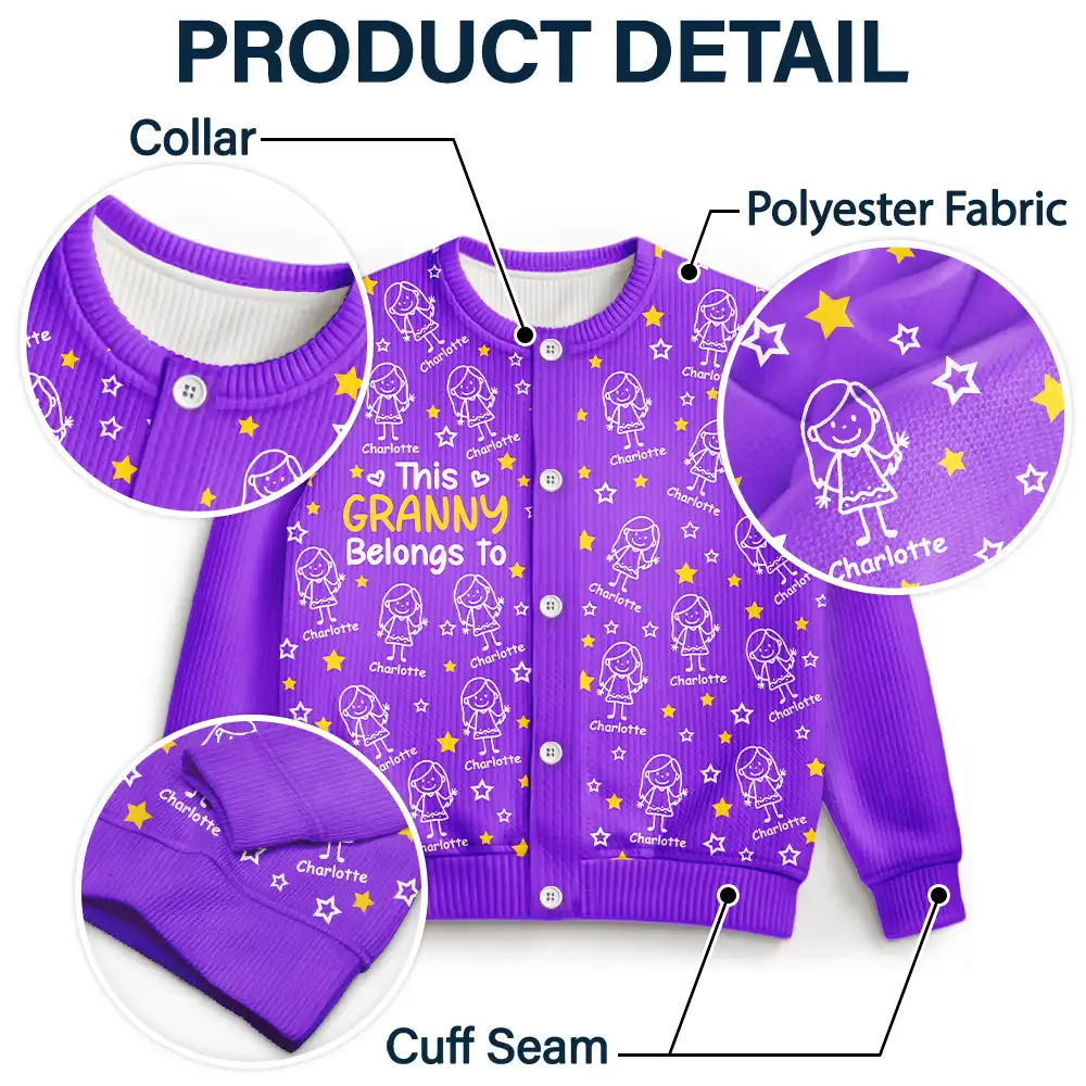 This Grandma Mom Belongs To Kids Pet - Personalized Cardigan - Image 5