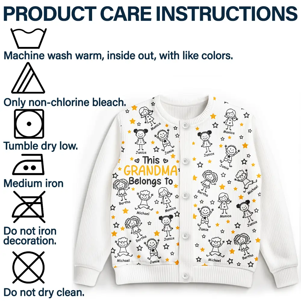 This Grandma Mom Belongs To Kids Pet - Personalized Cardigan - Image 6