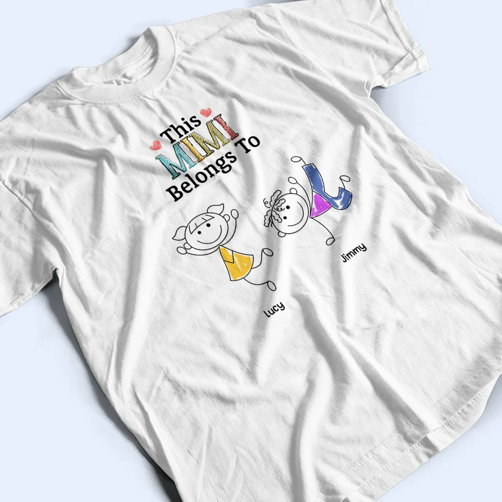 This Grandma Mommy Belongs To Funny Stick Figures - Personalized T Shirt - Image 3