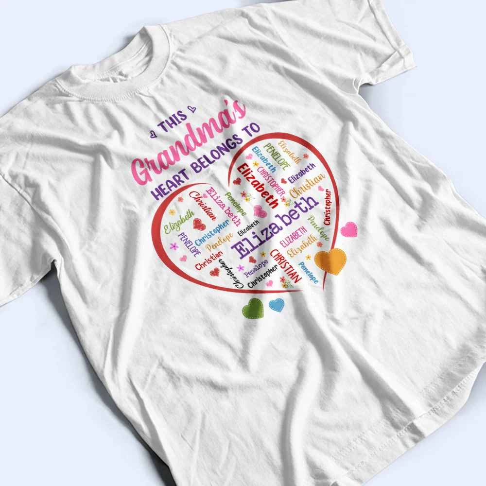 This Grandma's Heart Belongs To - Personalized T Shirt - Image 3