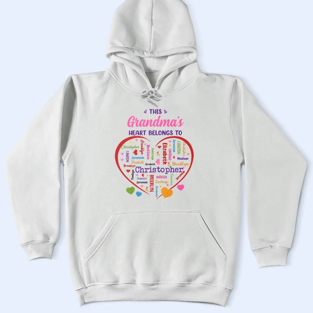 This Grandma's Heart Belongs To - Personalized T Shirt - Image 4