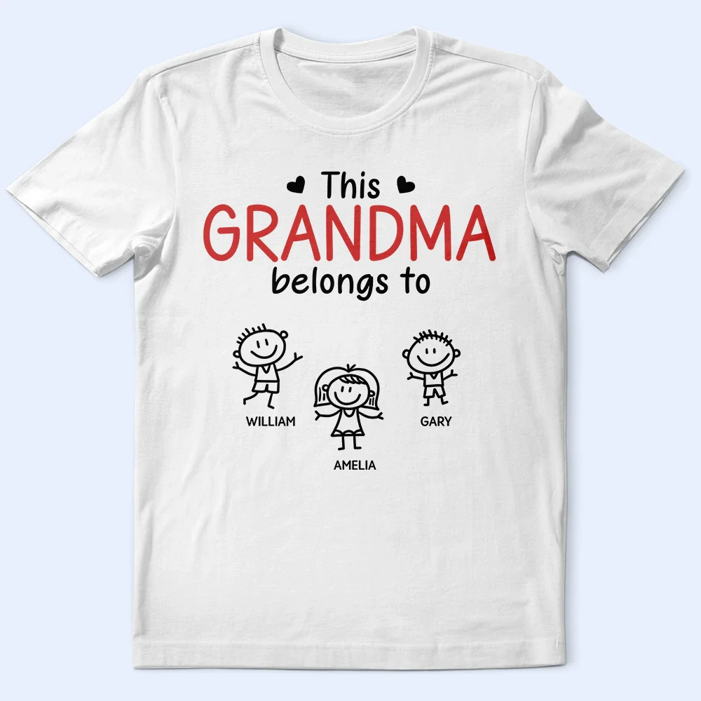 This Grandpa Belongs To Kid Stick Figures - Personalized T Shirt - Image 2