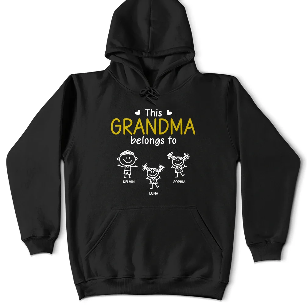 This Grandpa Belongs To Kid Stick Figures - Personalized T Shirt - Image 6