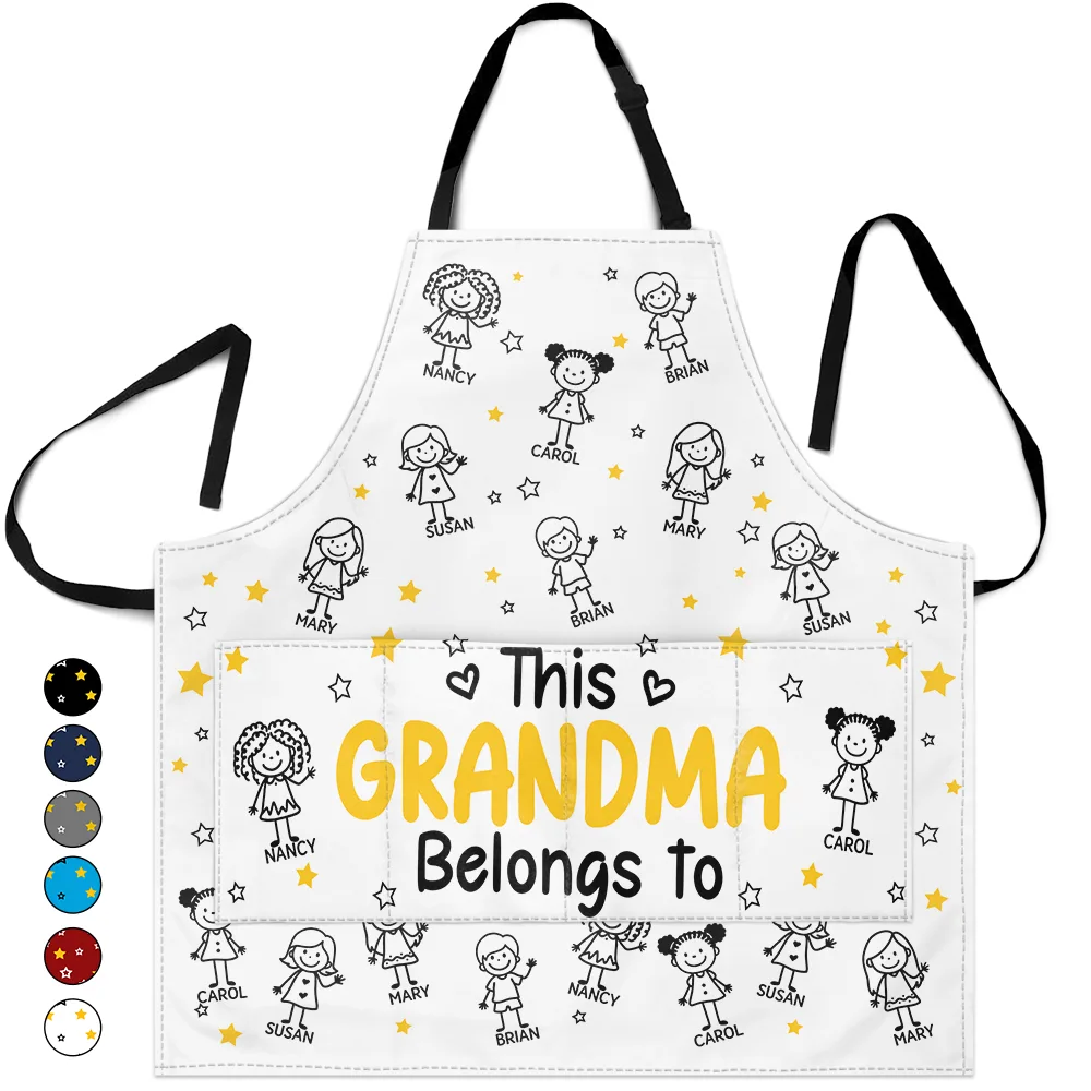 This Grandpa Dad Belongs To Kids Pet - Personalized Apron - Image 2