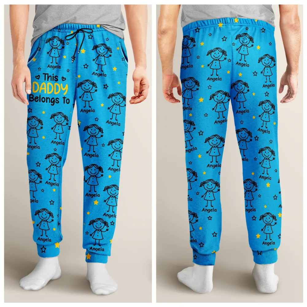 This Grandpa Dad Belongs To Kids Pet - Personalized Pajama Pants - Image 5