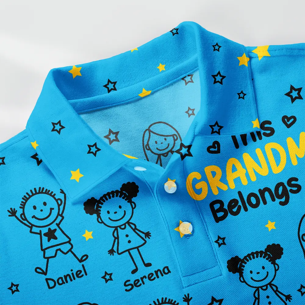This Grandpa Dad Belongs To Kids Pet - Personalized Polo Shirt - Image 5