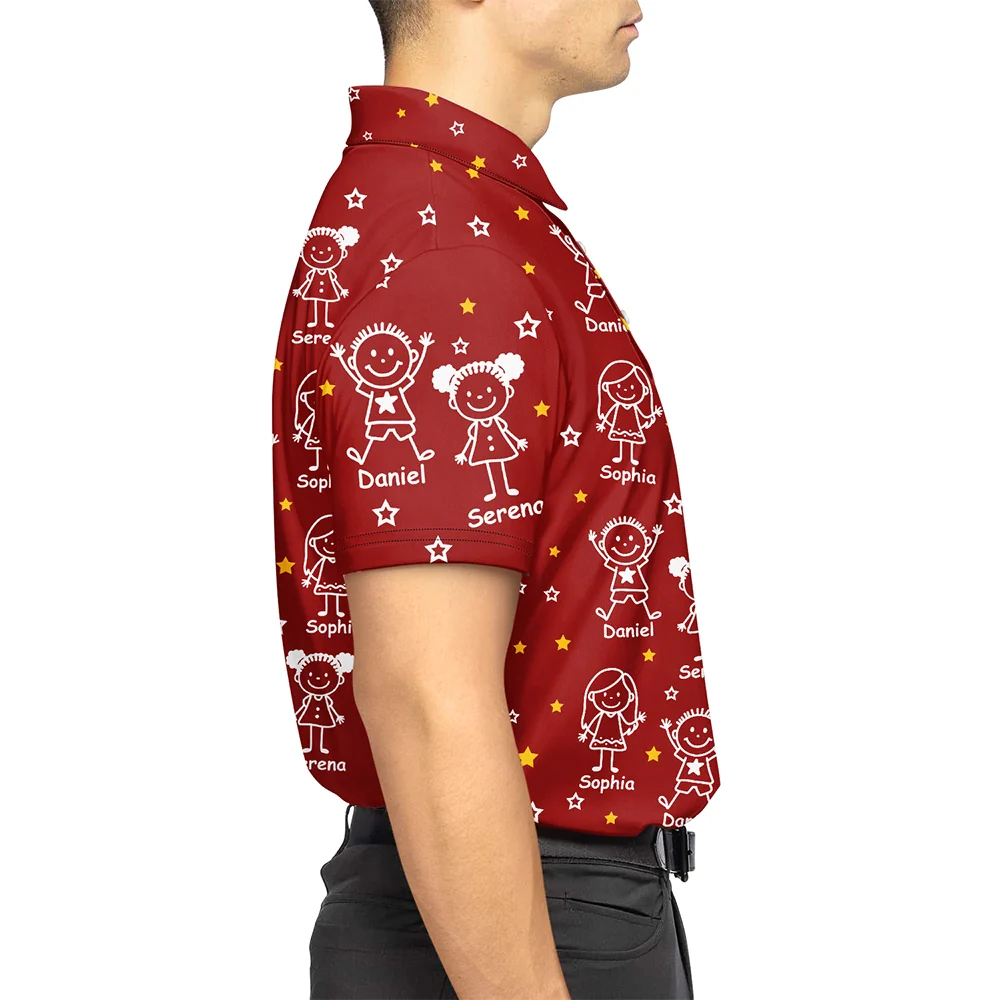 This Grandpa Dad Belongs To Kids Pet - Personalized Polo Shirt - Image 6