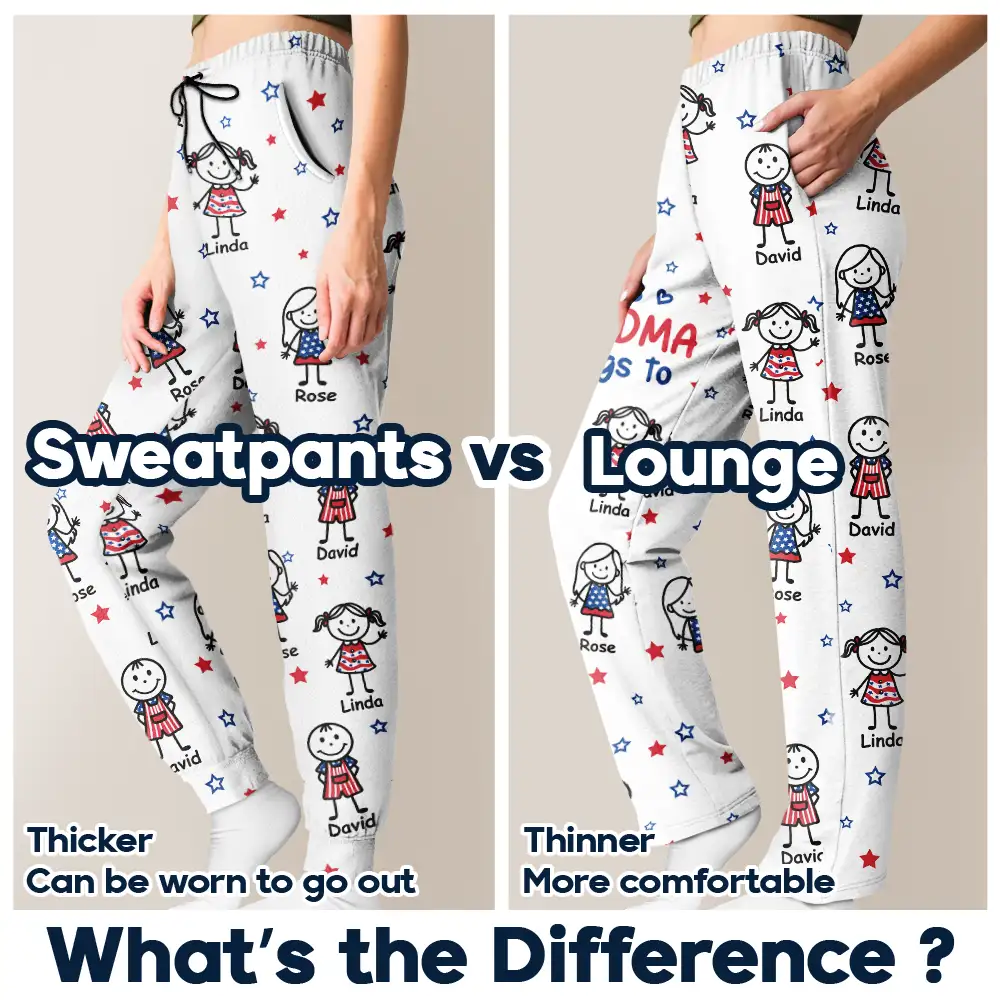 This Grandpa Dad Belongs To Kids Pet US Flag - Personalized Pajama Pants - Image 6