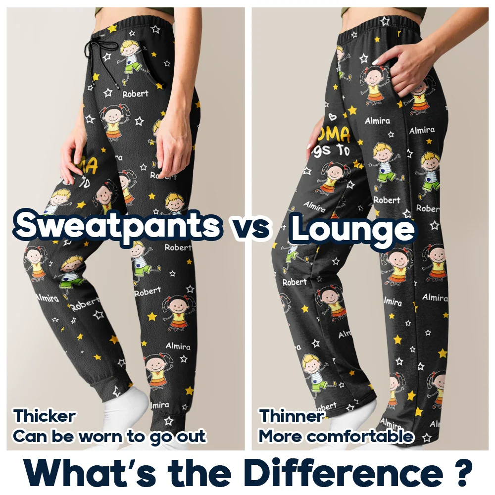 This Grandpa Daddy Belongs To Colorful Stick Figures - Personalized Pajama Pants - Image 7