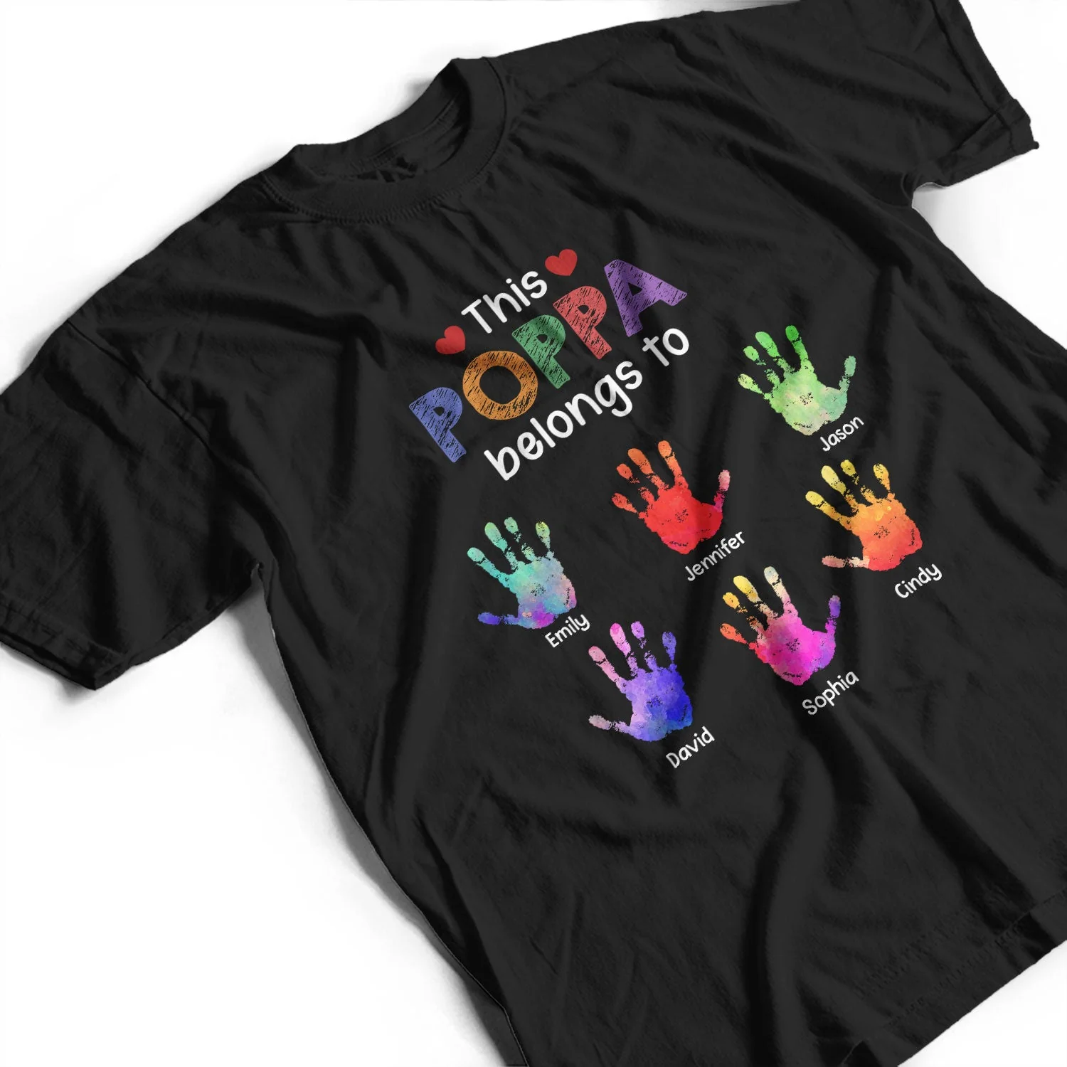This Grandpa Daddy Belongs To - Gift For Dad, Father, Grandfather - Personalized T Shirt - Image 3