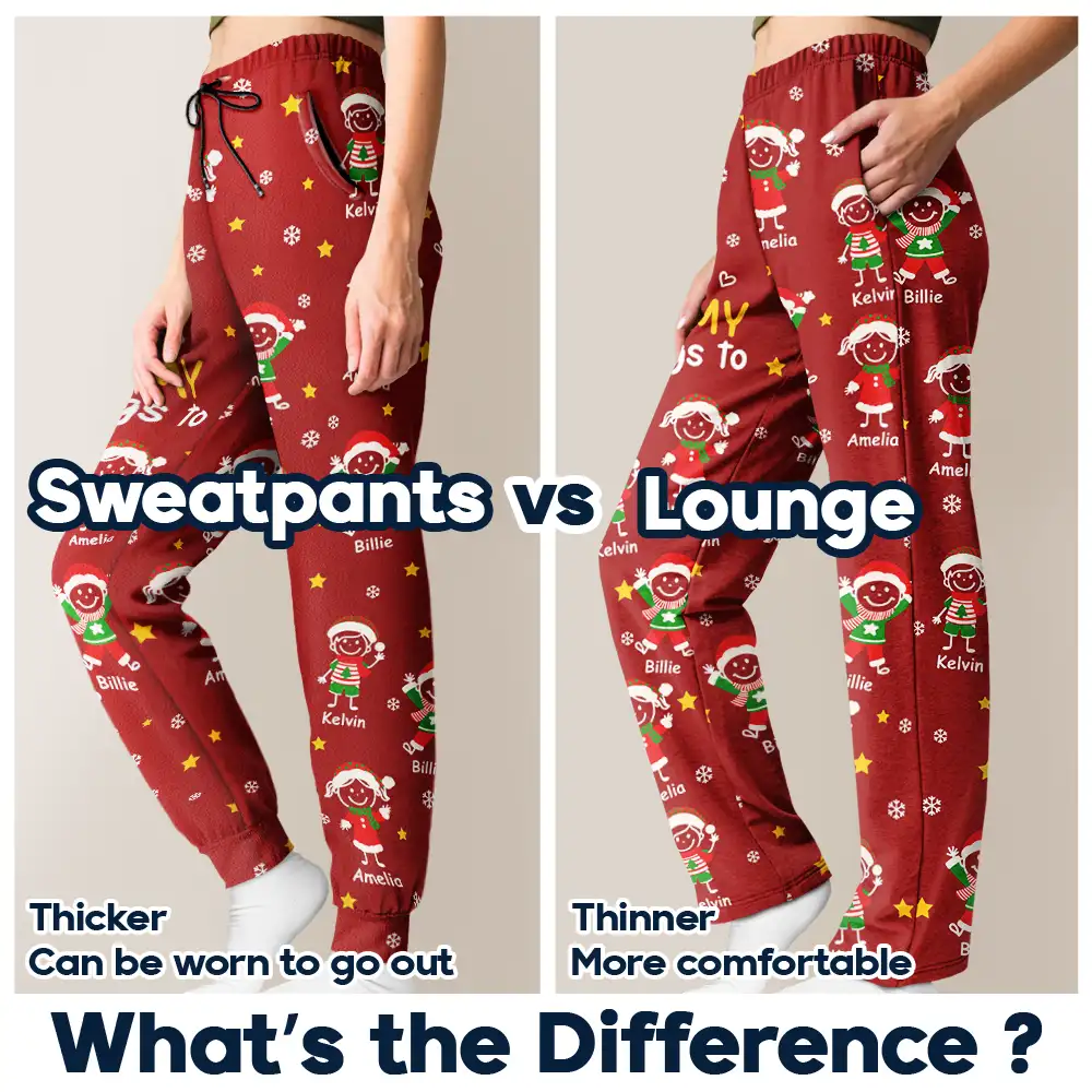 This Grandpa Grandma Belongs To Christmas Kid Stick Figures - Personalized Pajama Pants - Image 6