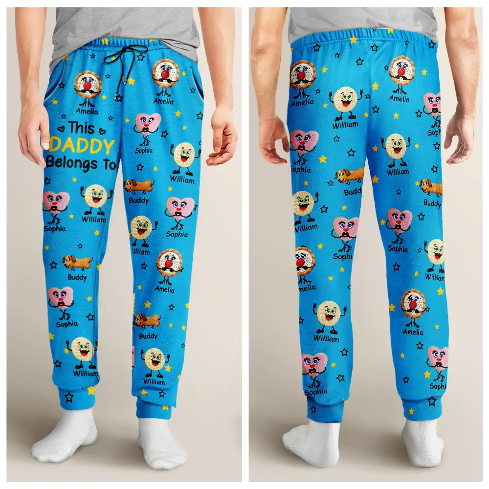 This Grandpa Grandma Belongs To Kids Pet Biscuits - Personalized Pajama Pants - Image 4