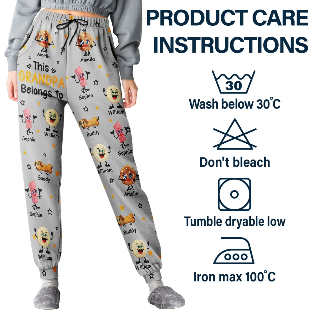 This Grandpa Grandma Belongs To Kids Pet Biscuits - Personalized Pajama Pants - Image 5