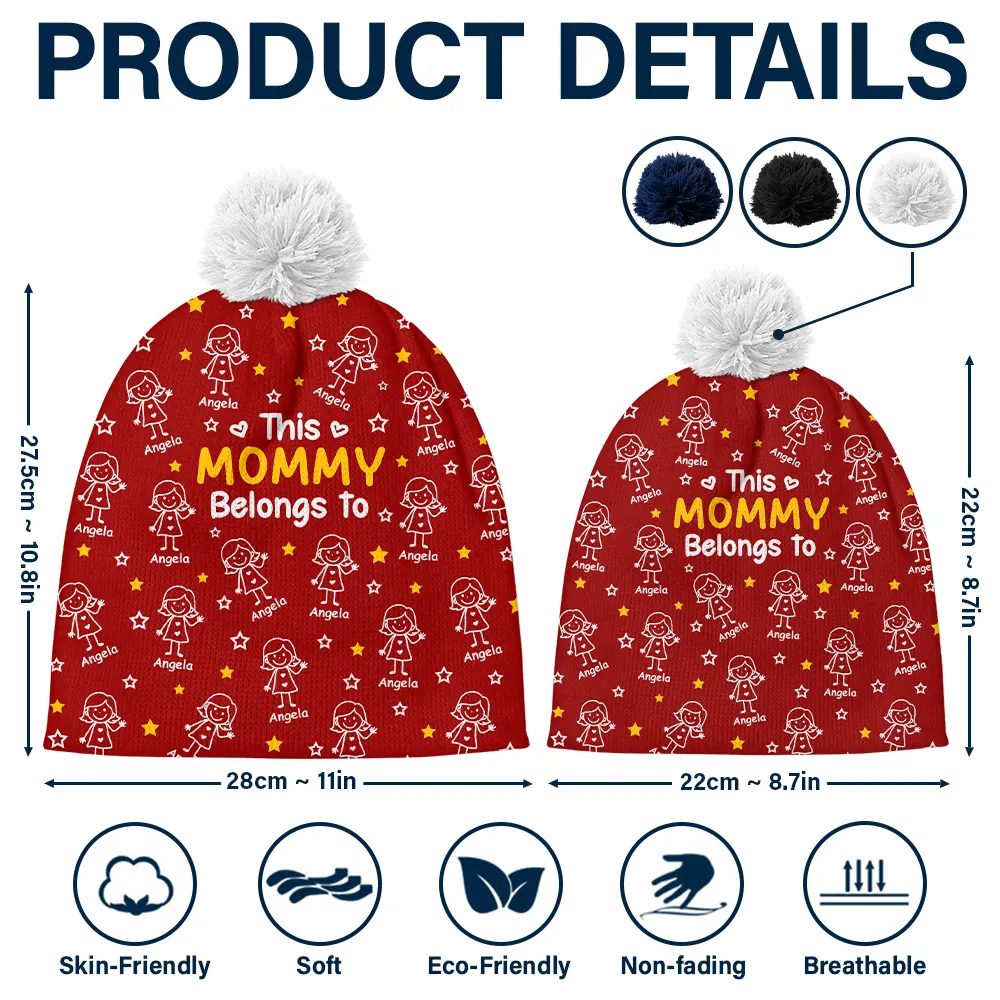 This Grandpa Grandma Belongs To Kids Pet - Personalized Bobble Beanie Hat - Image 6