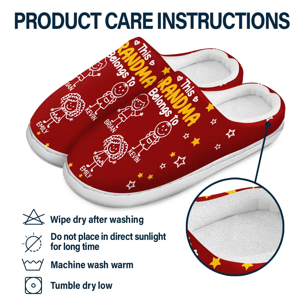 This Grandpa Grandma Belongs To Kids Pet - Personalized Fluffy Slippers - Image 7