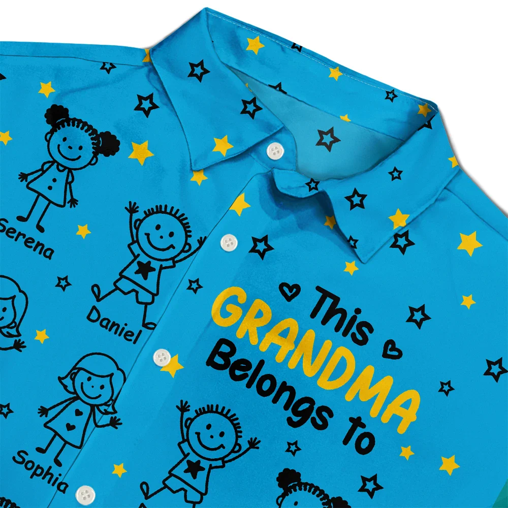 This Grandpa Grandma Belongs To Kids Pet - Personalized Hawaiian Shirt - Image 4