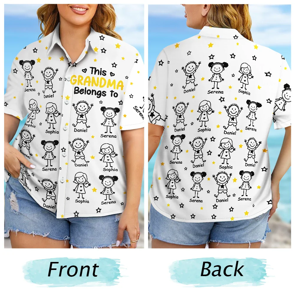 This Grandpa Grandma Belongs To Kids Pet - Personalized Hawaiian Shirt - Image 6