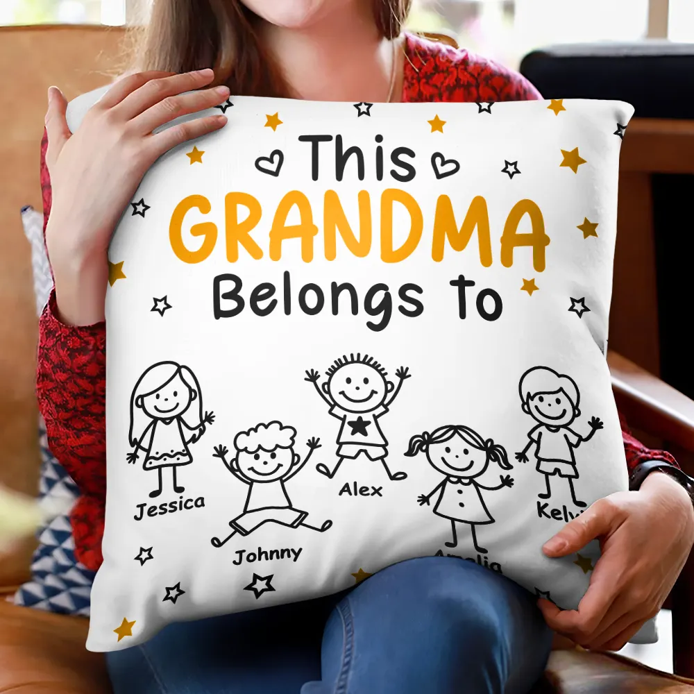 This Grandpa Grandma Belongs To Kids Pet - Personalized Pillow - Image 2
