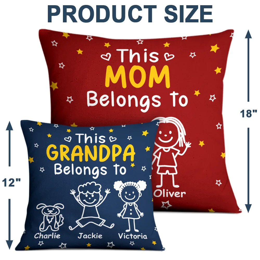 This Grandpa Grandma Belongs To Kids Pet - Personalized Pillow - Image 4
