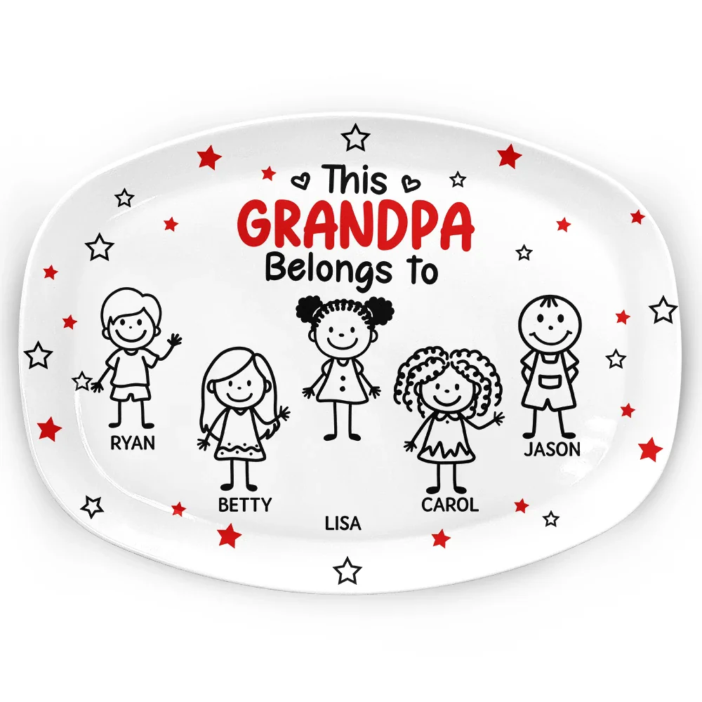 This Grandpa Grandma Belongs To Kids Pet - Personalized Plate - Image 2