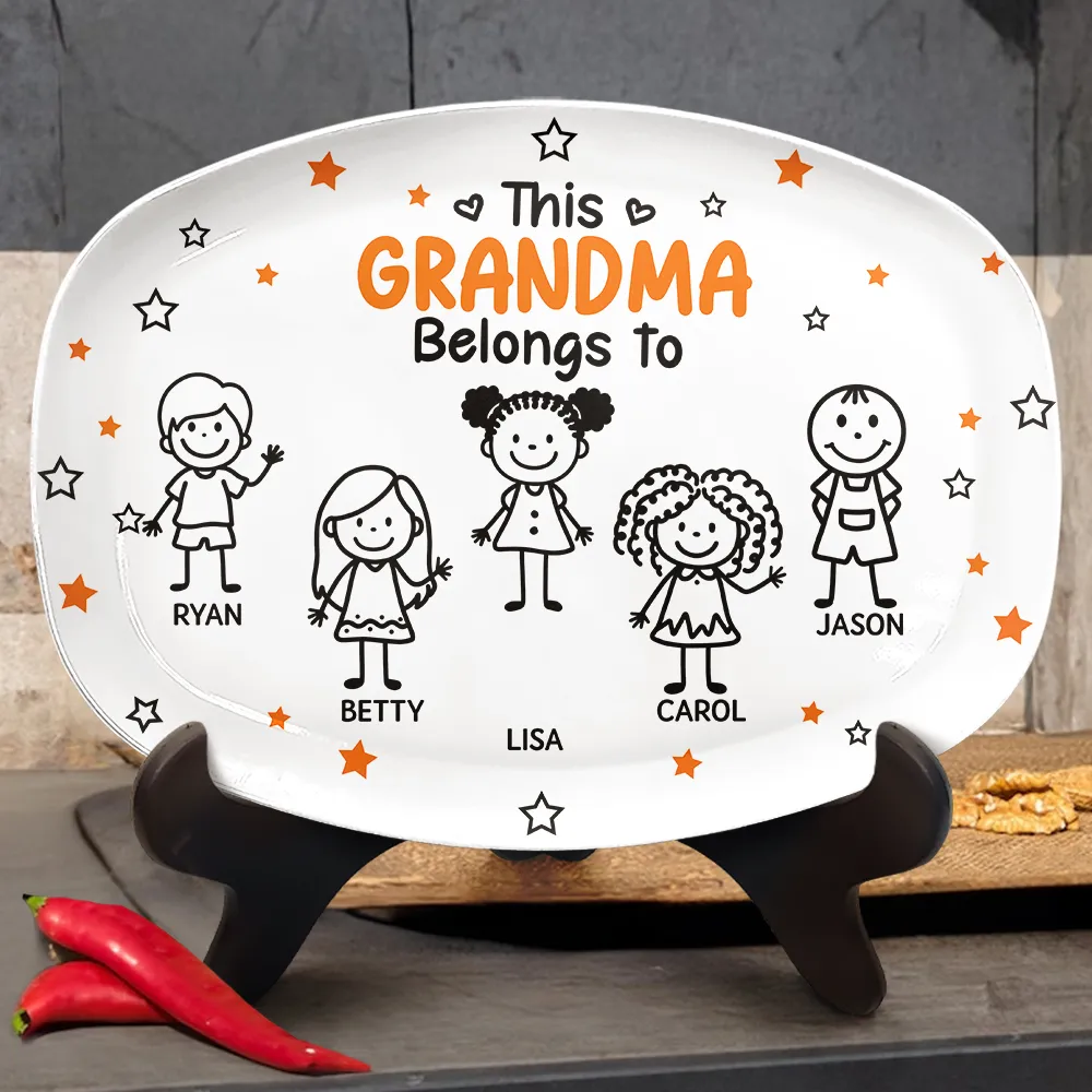 This Grandpa Grandma Belongs To Kids Pet - Personalized Plate - Image 5