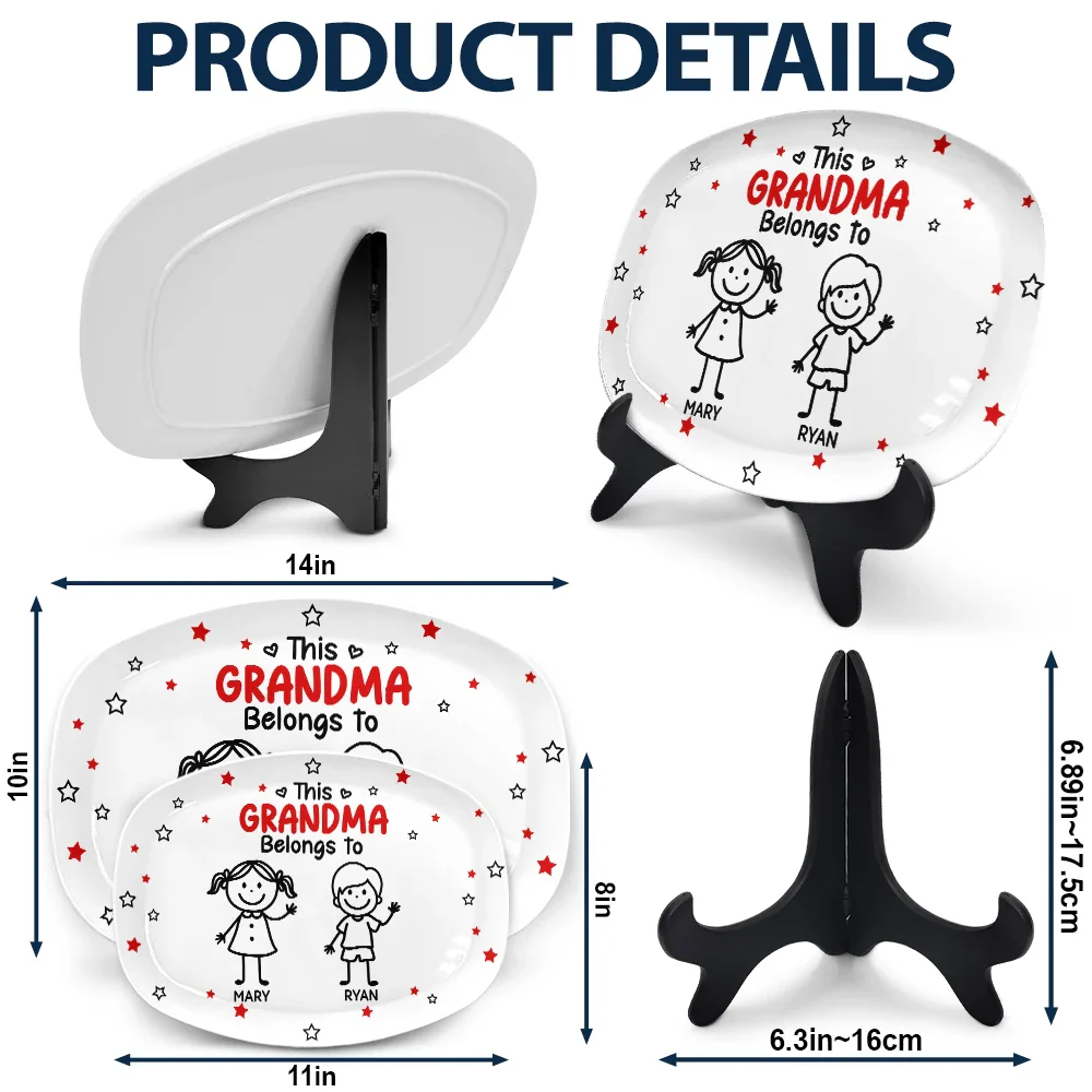 This Grandpa Grandma Belongs To Kids Pet - Personalized Plate - Image 7
