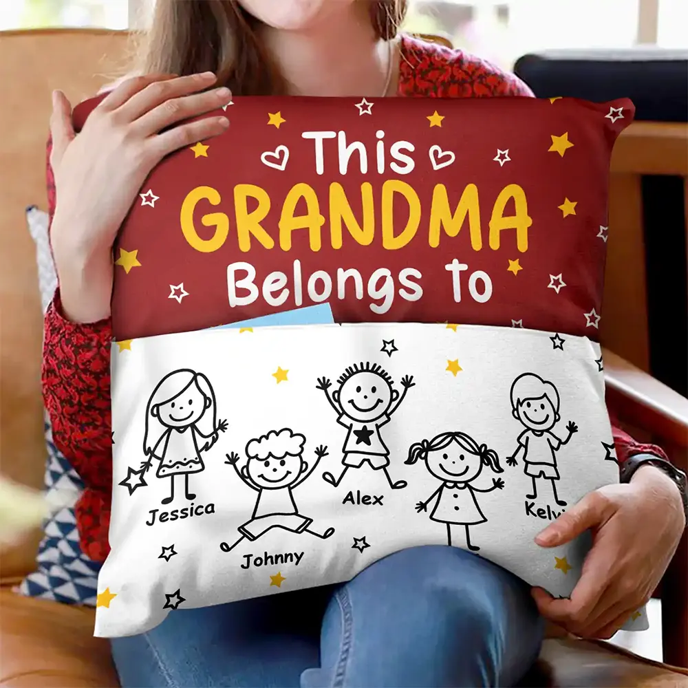 This Grandpa Grandma Belongs To Kids Pet - Personalized Pocket Pillow - Image 2