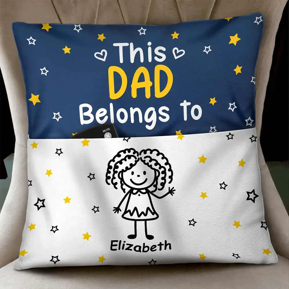 This Grandpa Grandma Belongs To Kids Pet - Personalized Pocket Pillow - Image 3