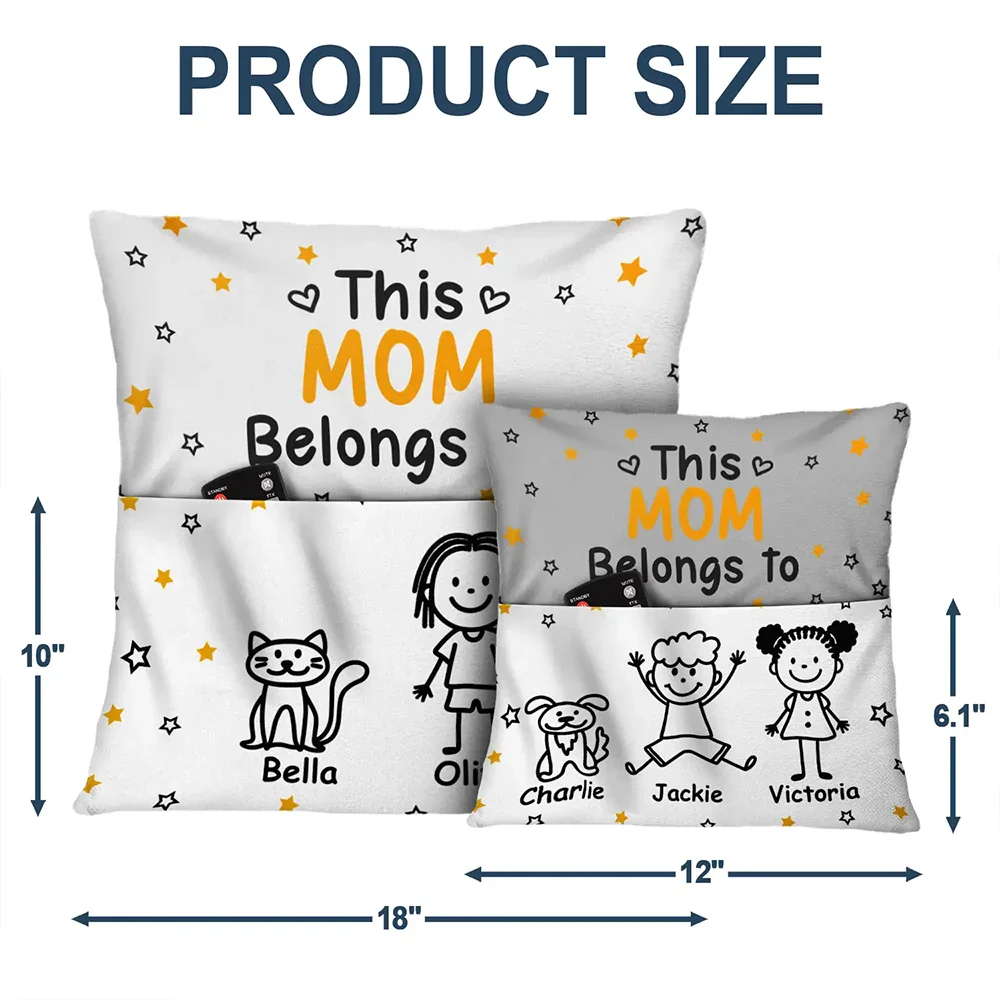 This Grandpa Grandma Belongs To Kids Pet - Personalized Pocket Pillow - Image 5