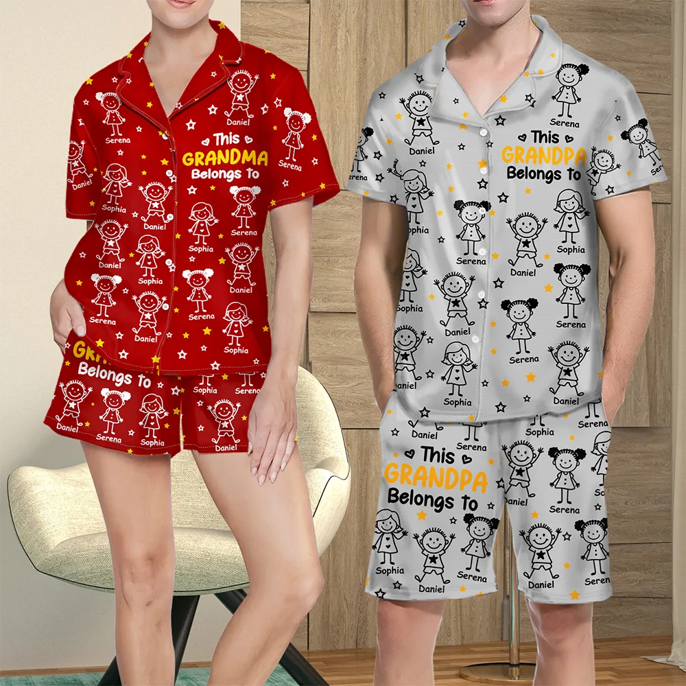 This Grandpa Grandma Belongs To Kids Pet - Personalized Short Pajamas Set - Image 3