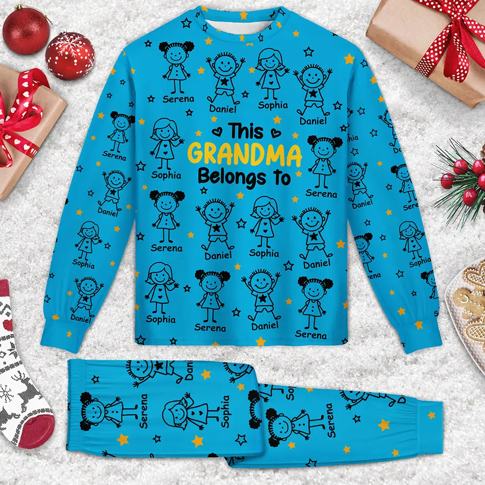 This Grandpa Grandma Belongs To Kids Pet - Personalized Unisex Pajamas Set - Image 3