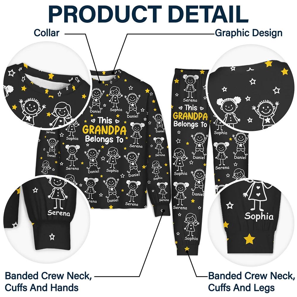 This Grandpa Grandma Belongs To Kids Pet - Personalized Unisex Pajamas Set - Image 5