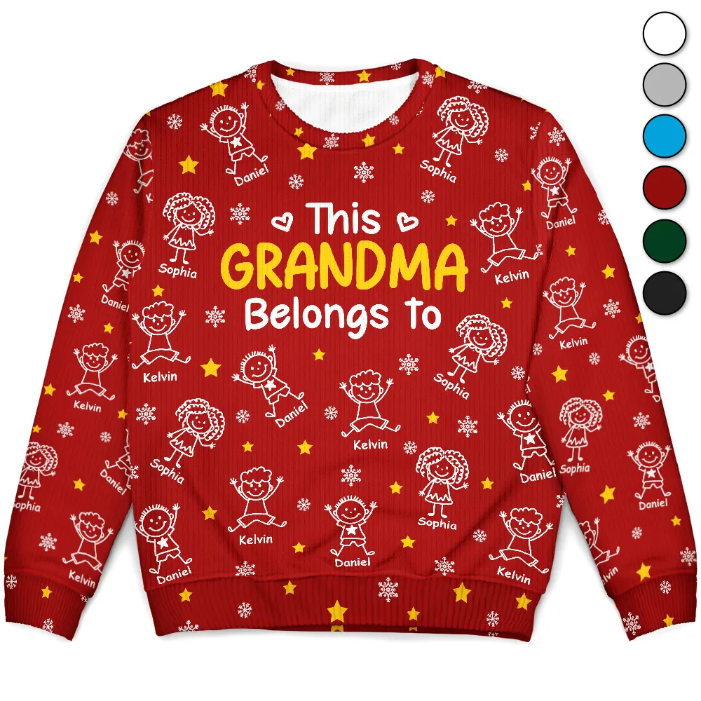 This Grandpa Grandma Belongs To Kids Pet - Personalized Unisex Ugly Sweater - Image 2