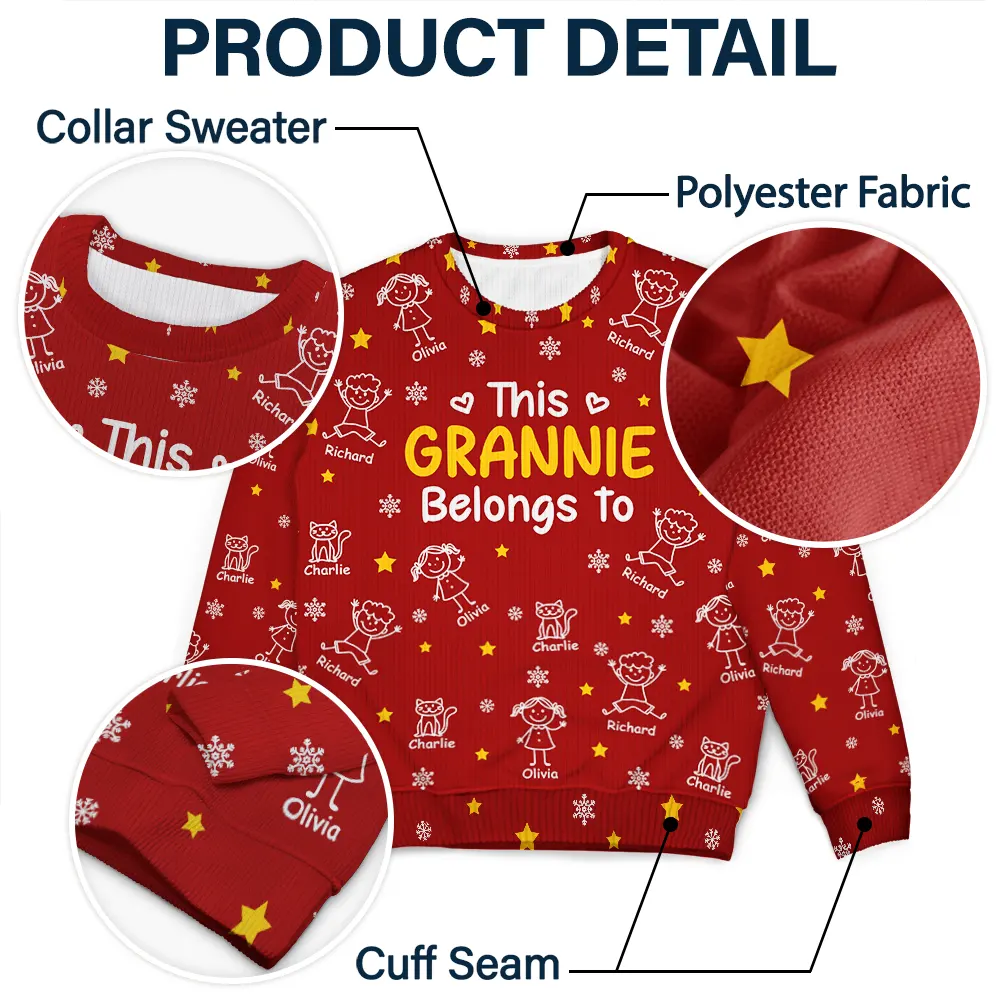 This Grandpa Grandma Belongs To Kids Pet - Personalized Unisex Ugly Sweater - Image 7