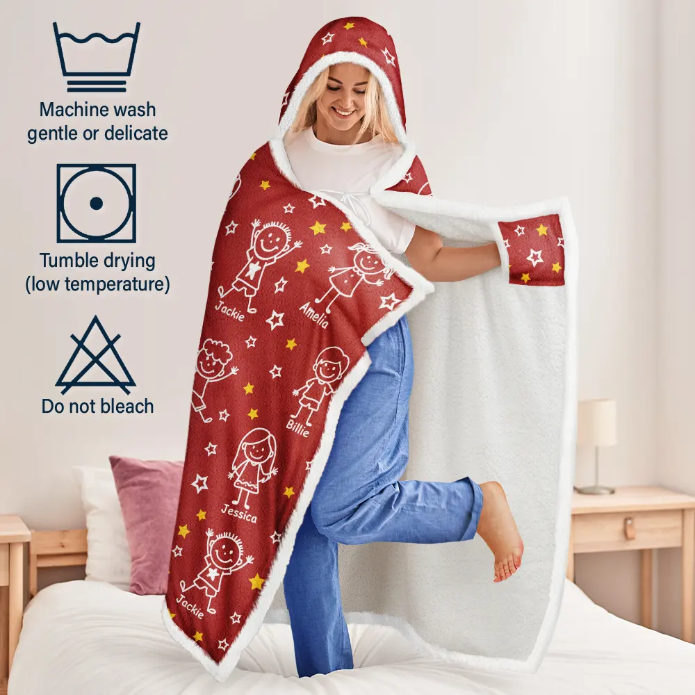 This Grandpa Grandma Belongs To Kids Pet - Personalized Wearable Hooded Blanket - Image 5