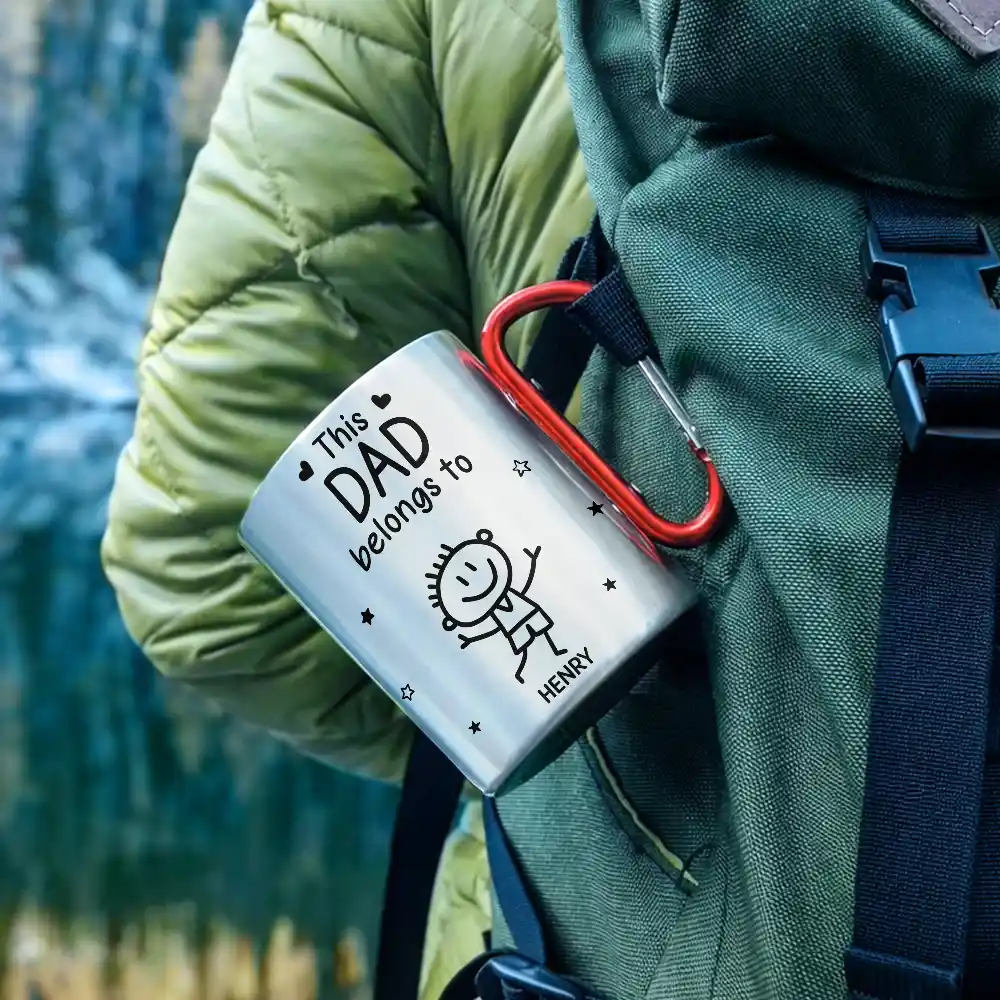This Grandpa Grandpa Belongs To Stick Figures - Personalized Carabiner Mug - Image 2