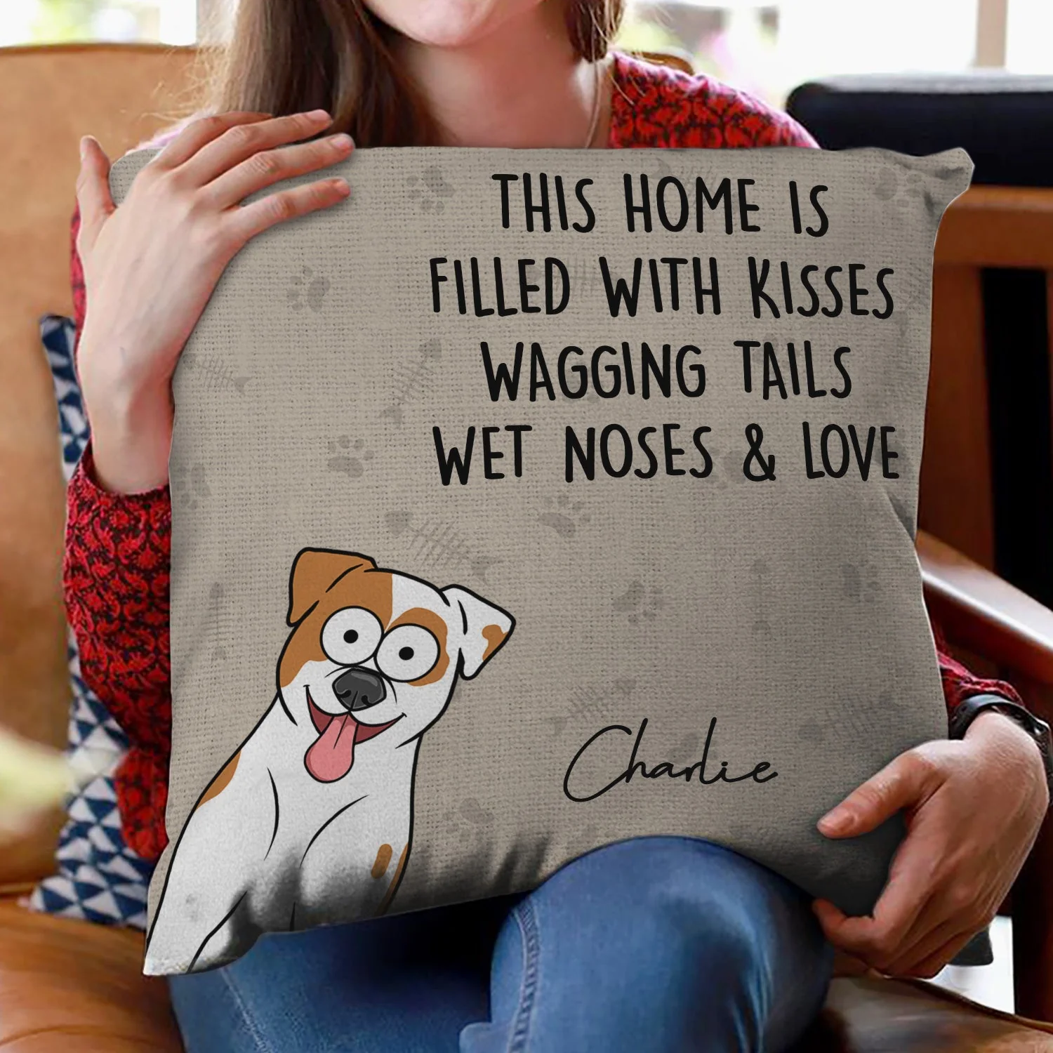 This Home Is Filled With Kisses - Gift For Dog, Cat, Pet Lovers - Personalized Pillow - Image 2