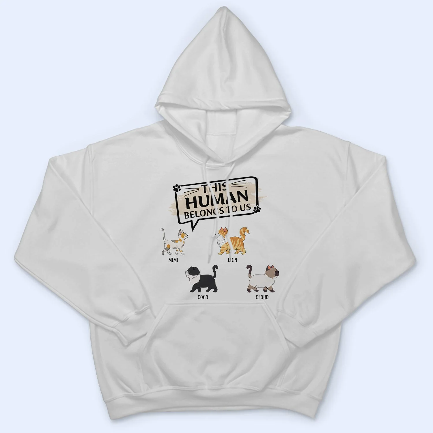 This Human Belongs To - Gift For Cat Lovers - Personalized T Shirt - Image 4