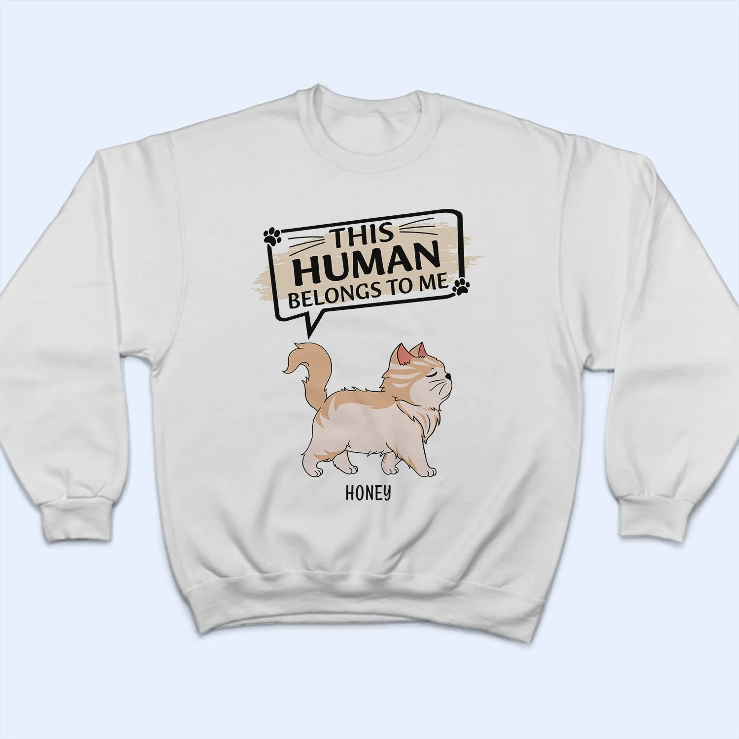 This Human Belongs To - Gift For Cat Lovers - Personalized T Shirt - Image 5